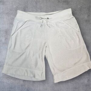 Athleta Tear Away‎ B4 U Play White Terrycloth Shorts Size Small Women's